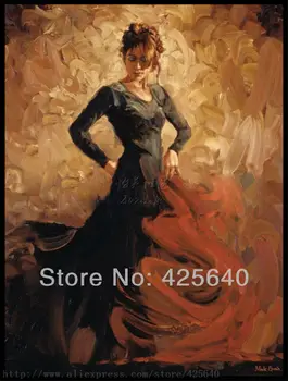 

Spanish Flamenco Dancer latina woman Oil painting on canvas hight Quality Hand-painted Painting Home Decor paint Wall art paint
