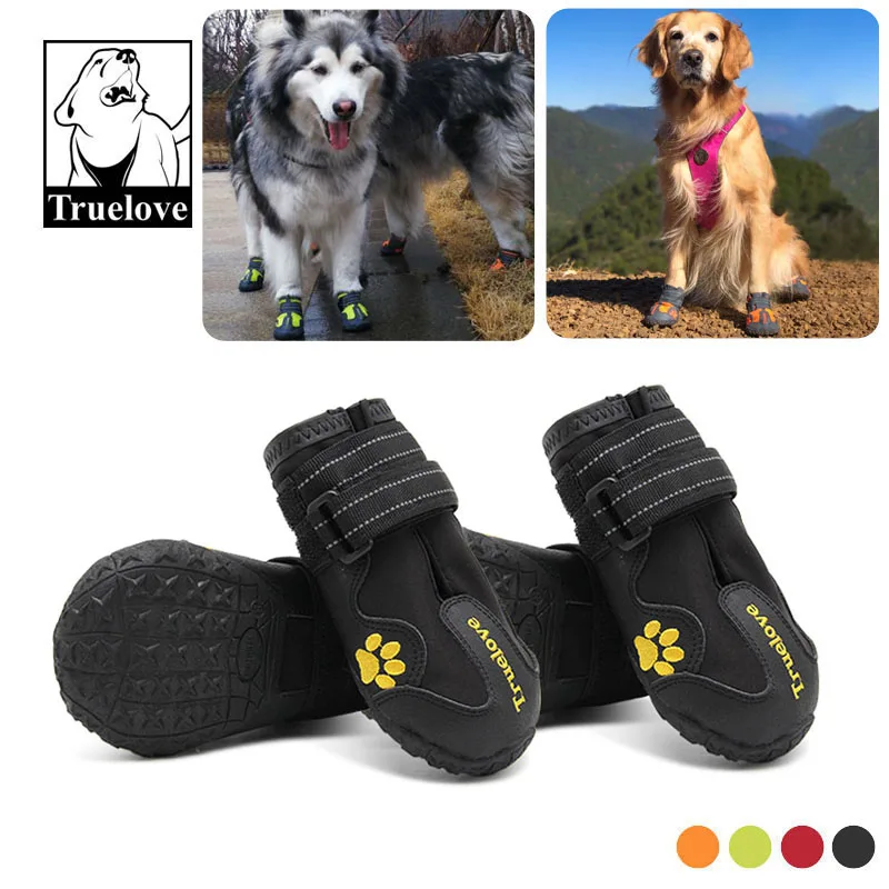 

4pcs/set Pet Dog Shoes Truelove All Weather Fashion Outdoor Waterproof Dog boots 4 Colors Size 1 to Size 8