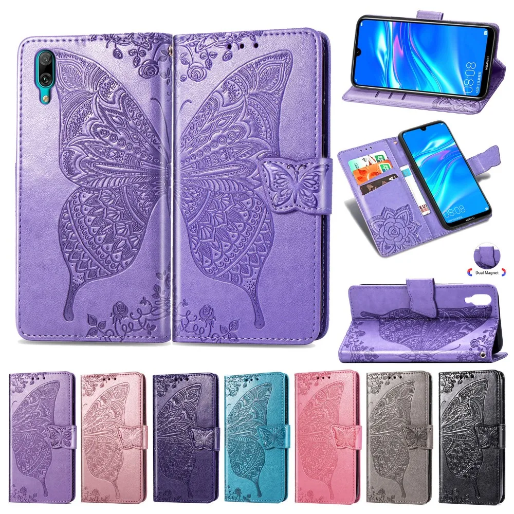 

Flip Leather Case For Huawei Enjoy 9 Y3 2017 Y3 Y5 Y9 2018 Y9 Y7 Y6 2019 Y6 Y7 Pro 2019 Cover Butterfly Flower Capa Wallet Cases