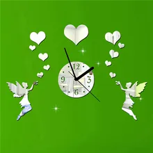 Акриловые двойные angel love минималистичные модные художественные настенные часы для гостиной deco, креативные DIY персонализированные часы
