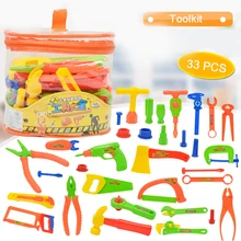 33 шт. DIY притворяться, играть в игрушки Творческий моделирование Электрический Ремкомплект Набор инструментов образования безопасные игрушки подарки для Для детей мальчик