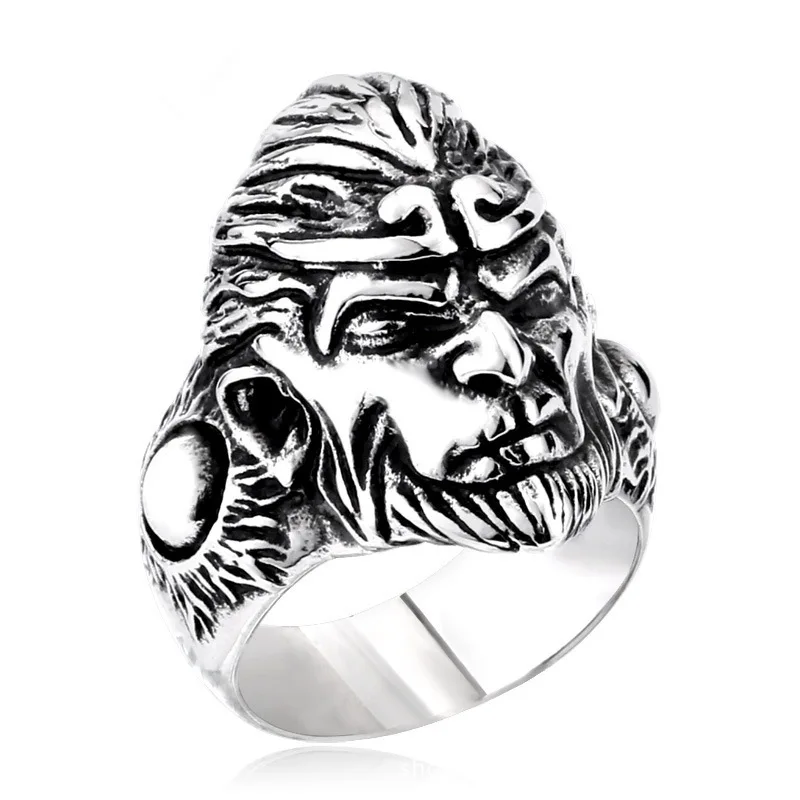 buy Retro Monkey Head Ring China Style New Design Monkey King For Man Movie Ring Unqiue jewelry free shipping