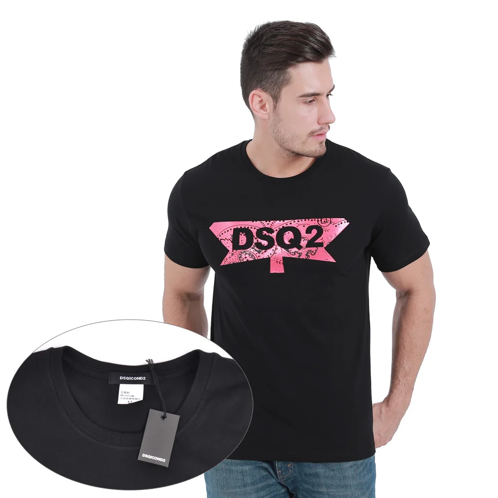 DSQICOND2 Летние повседневные футболки с буквенным принтом DSQ2, топы с принтом, мужские хлопковые футболки с коротким рукавом и сетчатыми бейсбольными кепками, кепки для Пап