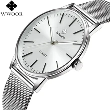 Fashion WWOOR Watches Men Stainless Steel Mesh Strap Ultra Thin Dial Wristwatch Man Waterproof Analog Clock relogio masculino Fashion WWOOR Watches Men Stainless Steel Mesh Strap Ultra Thin Dial Wristwatch Man Waterproof Analog Clock relogio masculino