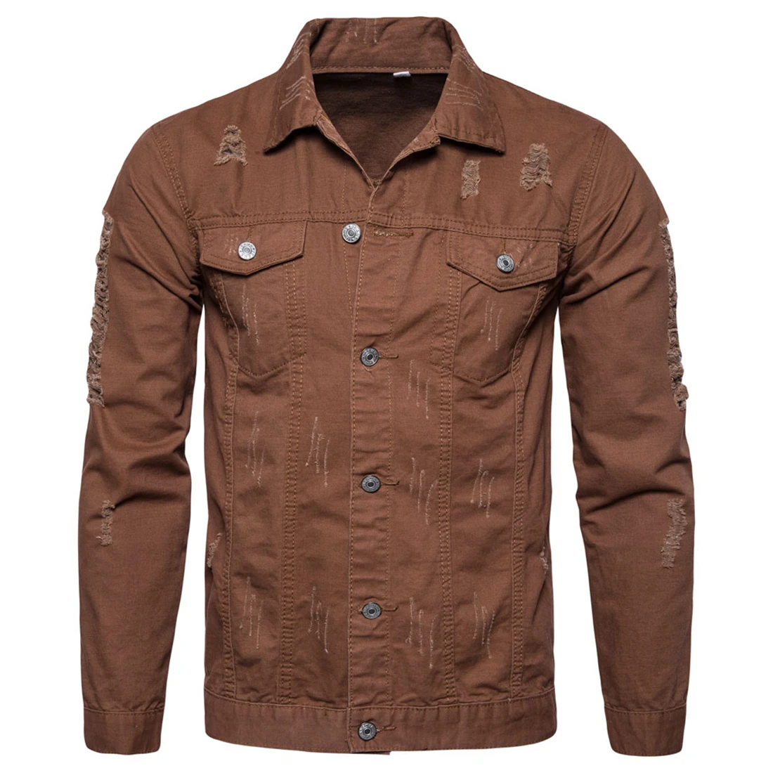 New Fashion Men's Solid Jean Jacket Washed Denim Slim Fit Hole Thick Coat Top Overcoat Autumn Army Green White Black Jacket New Fashion Men's Solid Jean Jacket Washed Denim Slim Fit Hole Thick Coat Top Overcoat Autumn Army Green White Black Jacket