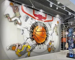 Beibehang 2018 Новый 3D Творческая личность обои баскетбольный Зал спортсменов Прохладный рабочие фон papel де parede 3d