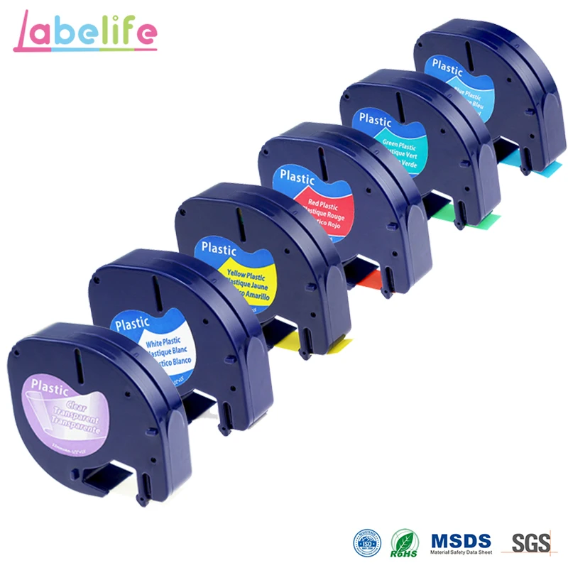 Labelife 6 упаковок совместимый с DYMO 12 мм лента для маркировки 12267 91201 91202 91203 91204 комбо