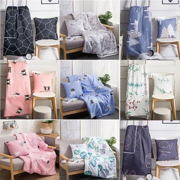 

Pillow Quilt Dual-use Multi-Function Double Zipper Foldable Soft for Car Office Sofa XHC88