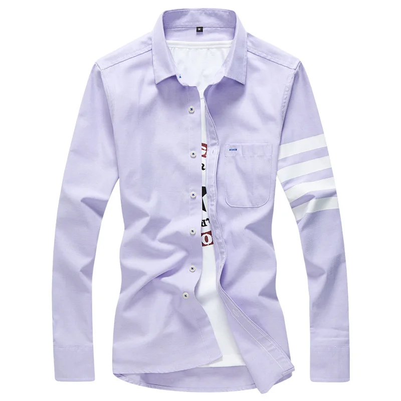 Мандарин рубашка с воротником Для мужчин повседневные тонкие рубашки Fit рубашка с длинными рукавами для мальчиков дизайнер печати Camisa