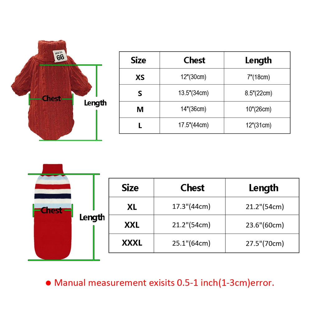 Одежда для собак, одежда для маленьких и средних собак, свитер с воротником под горло, зимнее теплое вязаное пальто, куртки для собак, одежда для домашних животных, XS-XXXL