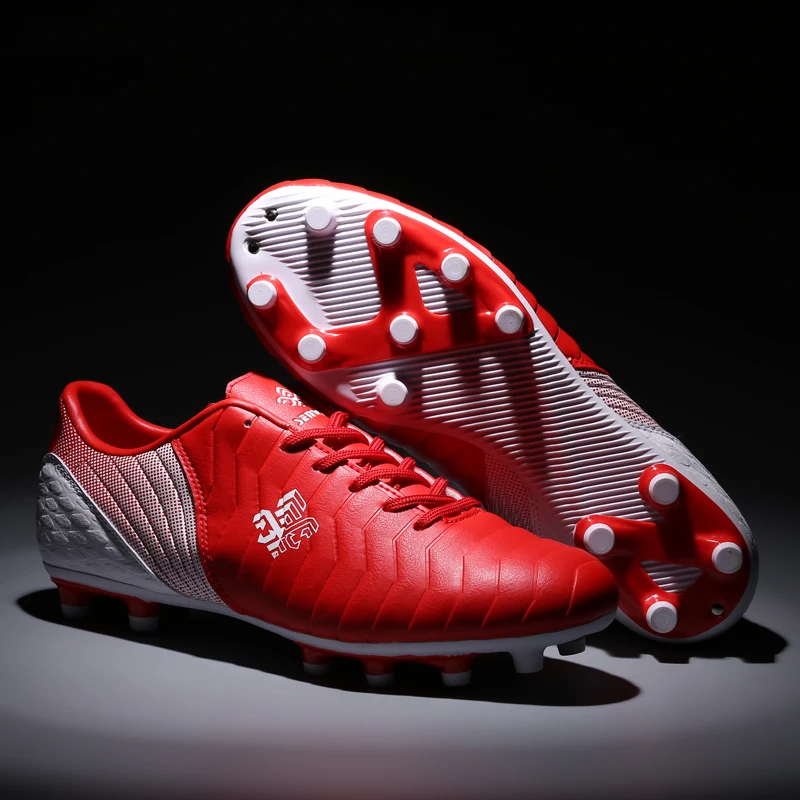 Бум новые FG Для мужчин мальчиков Футбол обувь футбольные бутсы, уличные длинный шип тренировочная спортивная обувь; большие размеры 34-44