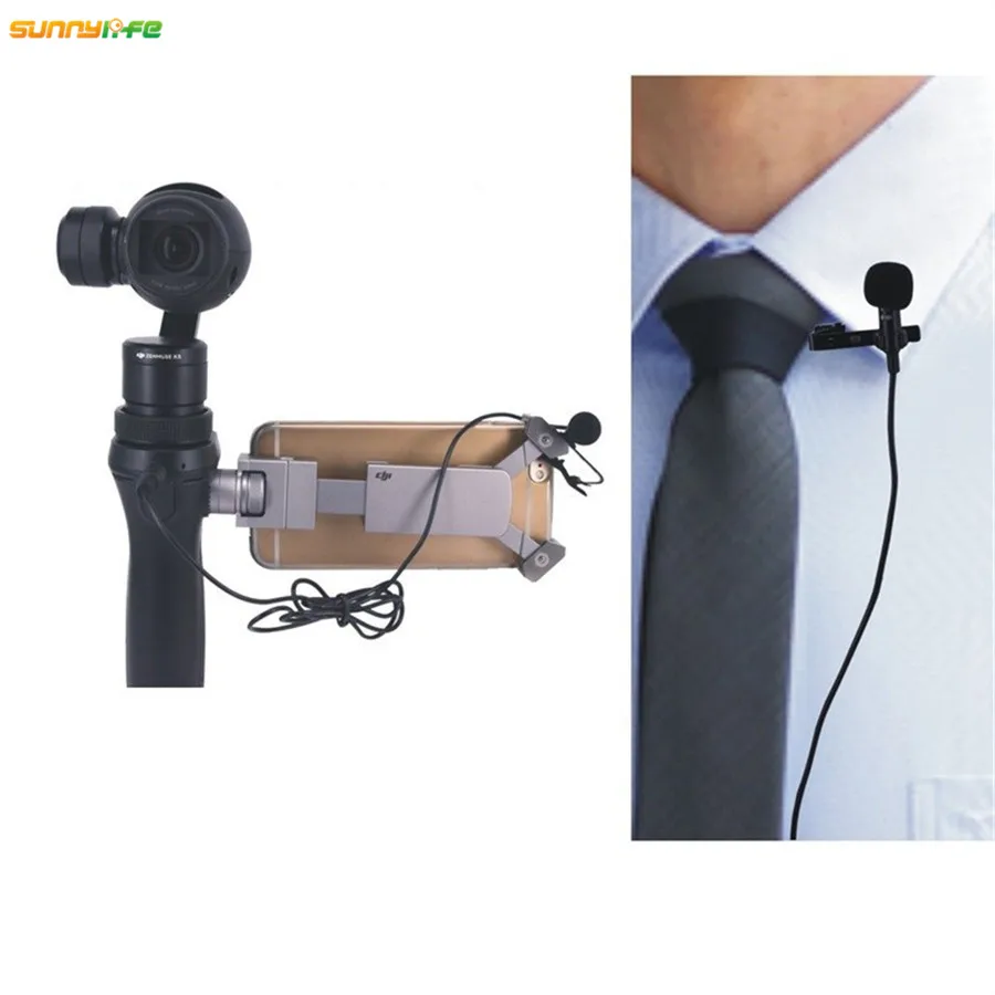

Sunnylife DJI OSMO External Microphone Clamp Phone Collar Clip Recording with Low Noise for DJI OSMO Handheld Gimbal Camera