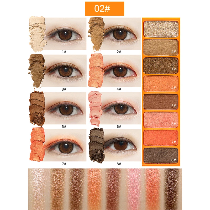 NOVO Naked Eye Shadow Shimmer 8 цветов натуральный мультфильм матовые тени для век Палитра Макияж Профессиональная Горячая Распродажа Make Up Nude Basic