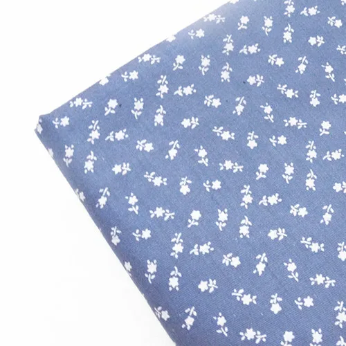 Fabric Skin-friendly Cotton Twil Blue Print Flower for Sewing Home Textile Child Dress Making Woven Soft Fabric By Half Meter - Цвет: 05