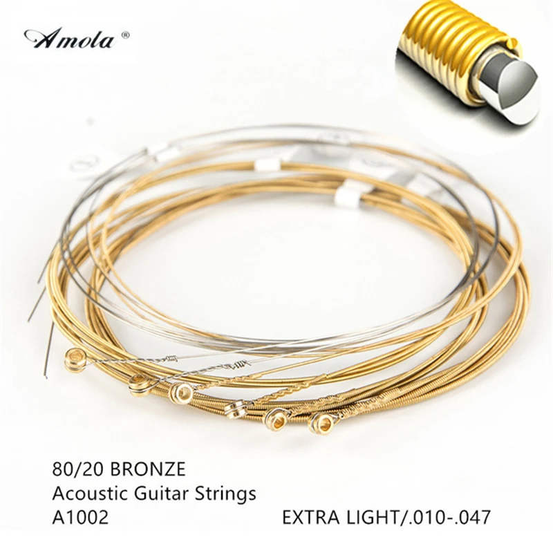 Original Acoustic Guitar Strings 010 011 012 Bronze with Coating Custom Light/Extra Light 80/20