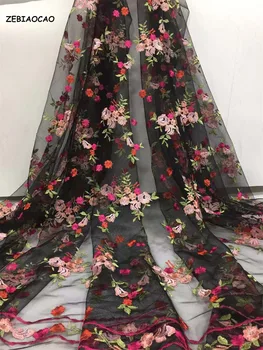 

African Lace Fabric 2020 Embroidered Nigerian Lace Fabrics High Quality French Tulle Lace Fabric For Wedding Dress free shipping