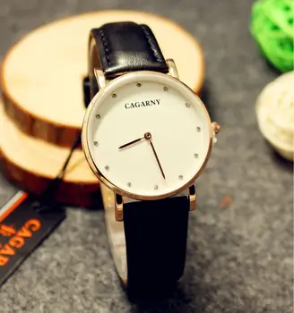 

High quality luxury branded women casual slim leather rose gold crystal waterproof wristwatches for ladies dress gift Relojes