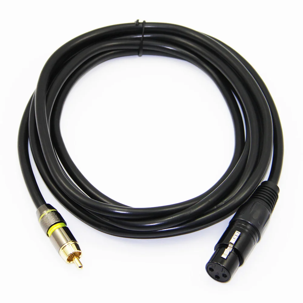 Позолоченный кабель Bochara XLR мама RCA папа двойное экранирование (фольга + плетеная