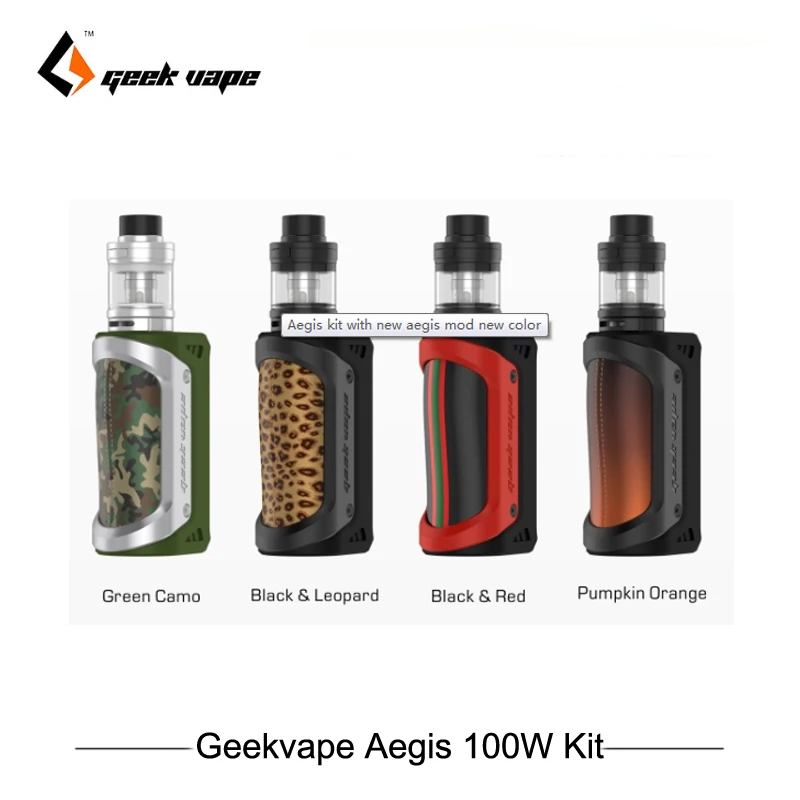 

Original Geekvape Aegis Kit 100W Aegis TC 18650 & 26650 Battery Box Mod Vape with 4.5ml Shield Tank Atomizer with Halloween Ecig