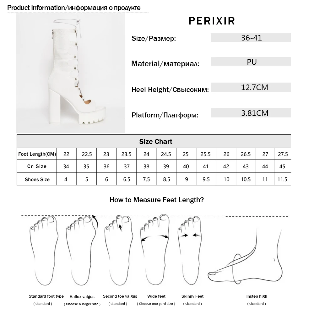 Perixir женские ботинки модная обувь на высоком каблуке красивые летние ботинки на шнуровке с перекрестной шнуровкой Женская обувь на платформе высокого качества на квадратном каблуке