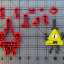 Мультяшный персонаж Гравити Фолз Билл Шифр печенья украшения торта инструменты на заказ 3D напечатанный помадкой кекс Топ прессформы Инструменты