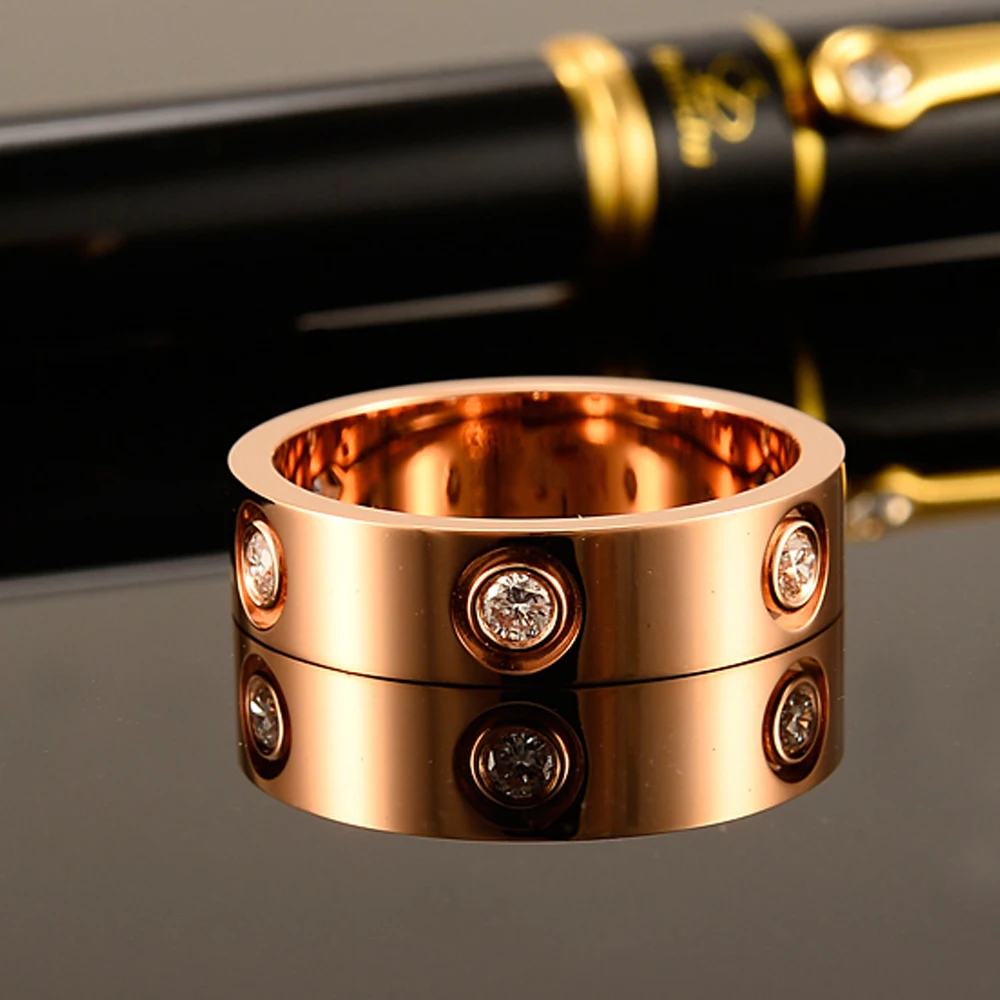 Модные женские Кольца Bague из нержавеющей стали трендовые серебряные золотые