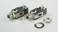 500pcs Thread lock panel mount 1 4 6 35 mm Mono phone Jack Headphone socket 2 conductor 3 contact single switch right angle