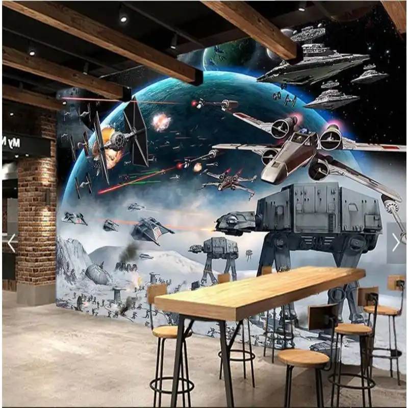 Large Custom Mural Wallpapers Restaurant Shock Star Wars Ktv Internet Cafes Theme Background Wall Paper Machine Gear Wallpaper Mural Wallpaper Internet Wallpaperswallpaper Internet Aliexpress