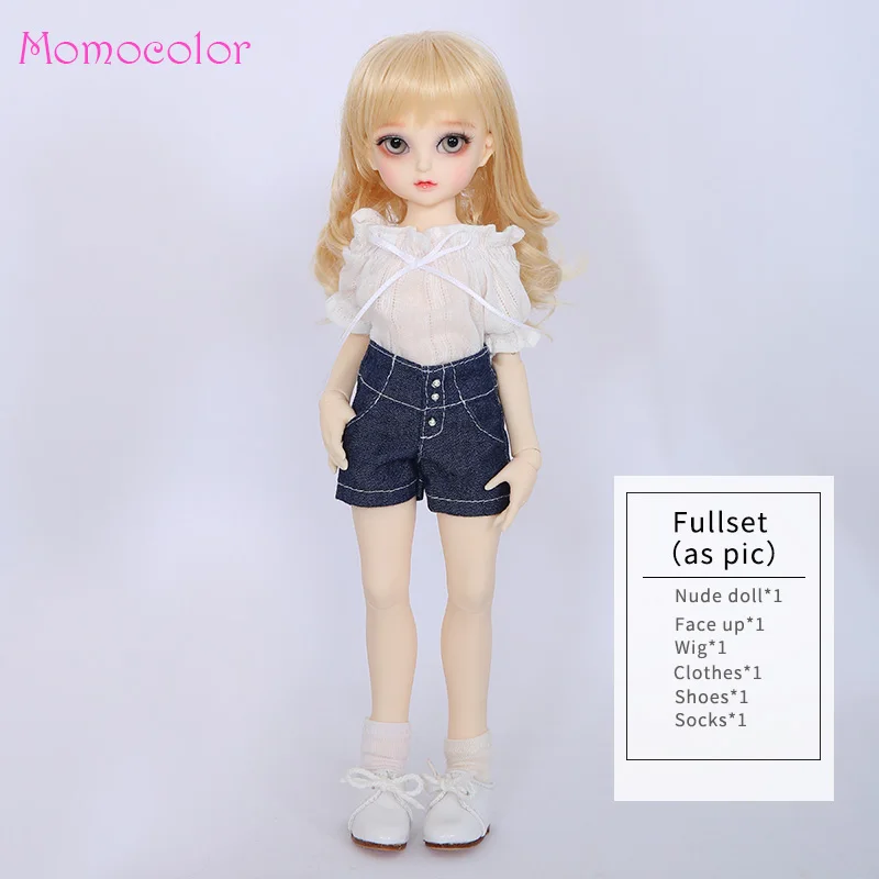 BJD куклы Momocolor Emily 29 см 1/6 Очаровательная милашка Высокое качество Смола фигура девушка игрушки лучшие подарки на день рождения - Цвет: Full set as Pic