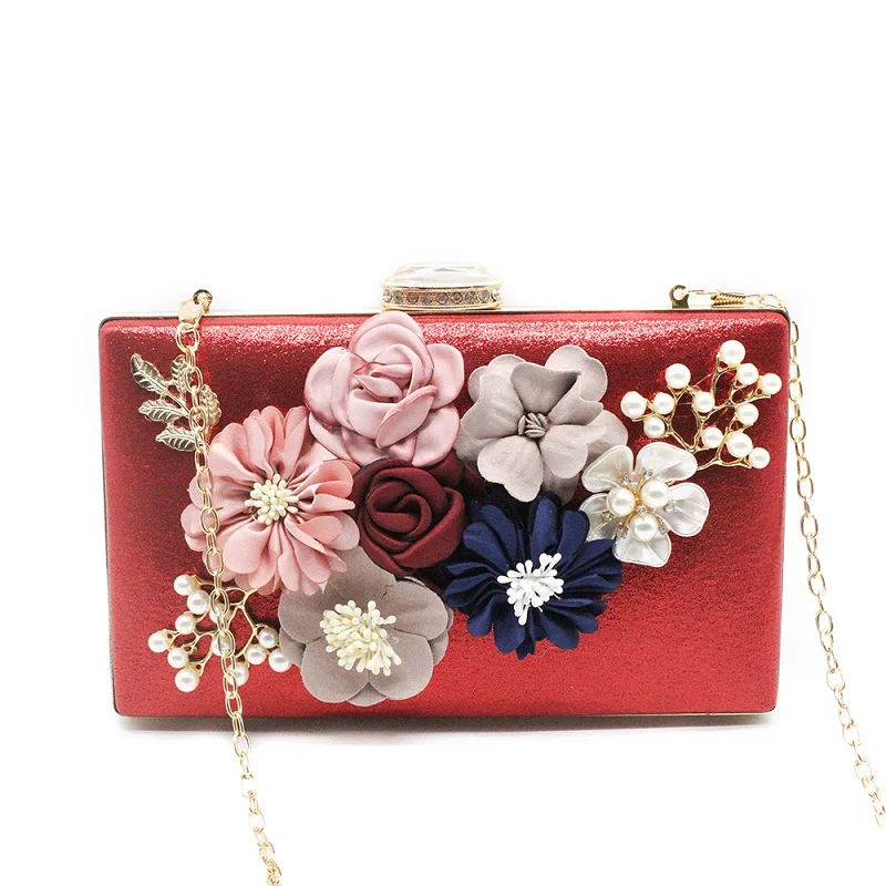 Новая сумка-тоут, вечерняя сумка, сумка-клатч с бриллиантовым цветком, роскошная акриловая Сумочка, вечерние сумочки для банкета, женская сумка на плечо - Цвет: 11 Red
