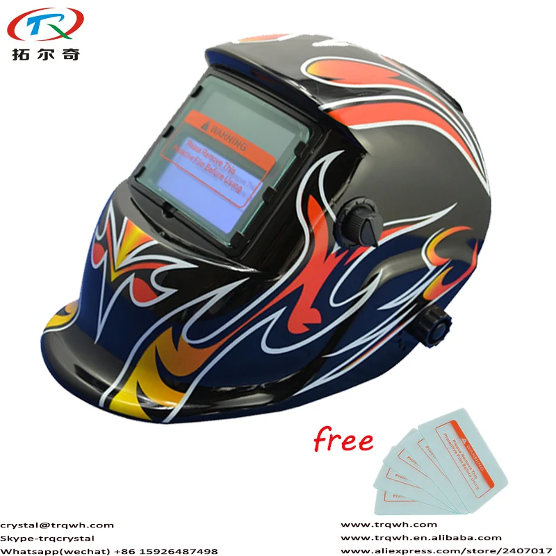 Full Black Face Eyes Protection Chameleon Glass Mask DIN9 13 Adjustable