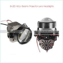 1 пара 3," Би-светодиодный Hi/Lo лучи проектор фары с объективом