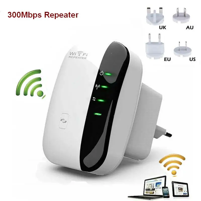  802.11N/B/G 2.4G 300Mbps Wireless N  WiFi Repeater  AP Router wifi Signal Range Extender Amplifier with wps EU US UK AU plug 
