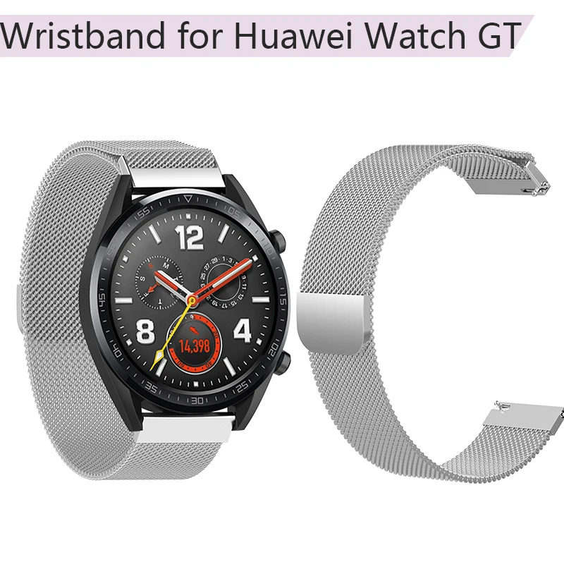 Миланская петля замена Смарт часы ремешок Браслет для huawei Часы GT магнитная пряжка металлический спортивный
