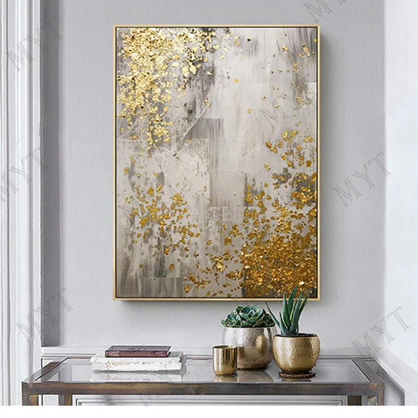 Billig Neue 100% hand bemalt abstrakte gold kunst wand zeichnung handgemachte gold baum leinwand ölgemälde wohnzimmer dekoration