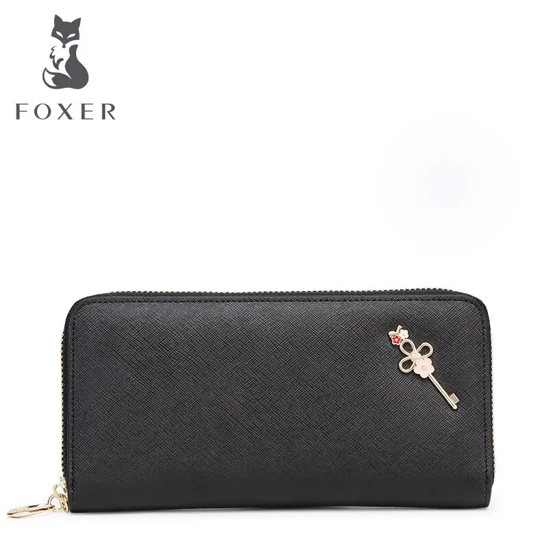 

FOXER2016 new high-end luxury fashion brand leather wallet long section of 100% high-quality well-known women