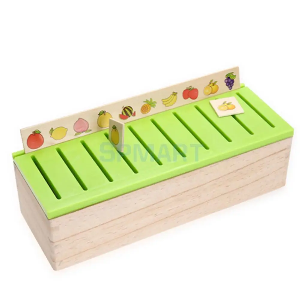 Wooden Classification Toy Box Montessori Kids Pattern Matching Classify Toy