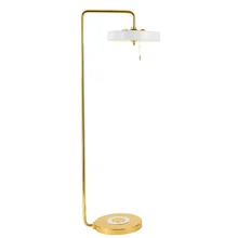 Lámpara de pie alta de 150cm con Base dorada/diseño Vintage de sombra de Metal negro, blanco o azul/difusor Acrílico