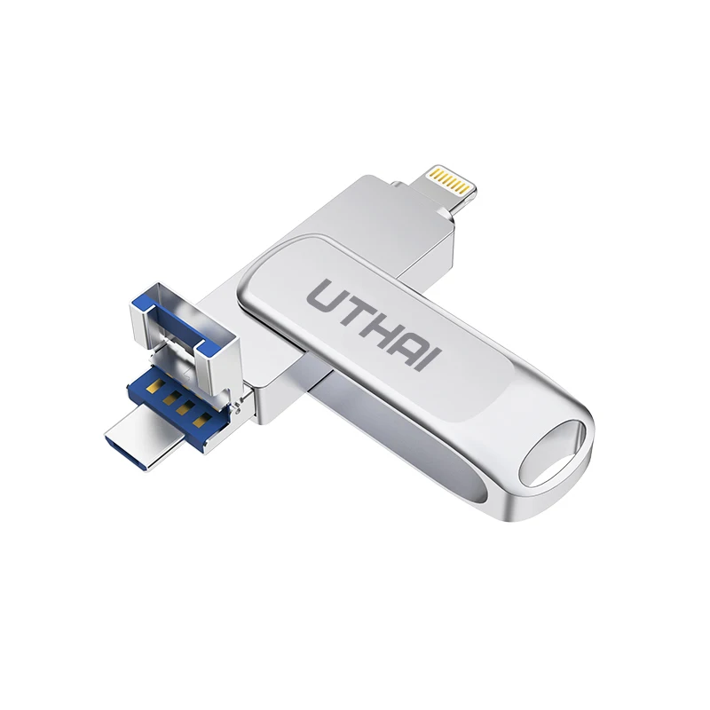 USB флеш накопитель UTHAI T80 с разъемом Lightning/Micro/USB 3 0 128 ГБ 64 ГБ|pendrive stick|metal pen driveusb flash