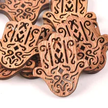 20 pçs 43x49mm natural madeira do vintage diy artesanato para a mão de fátima artesanal costura scrapbooking artesanato ornamento de madeira m1609