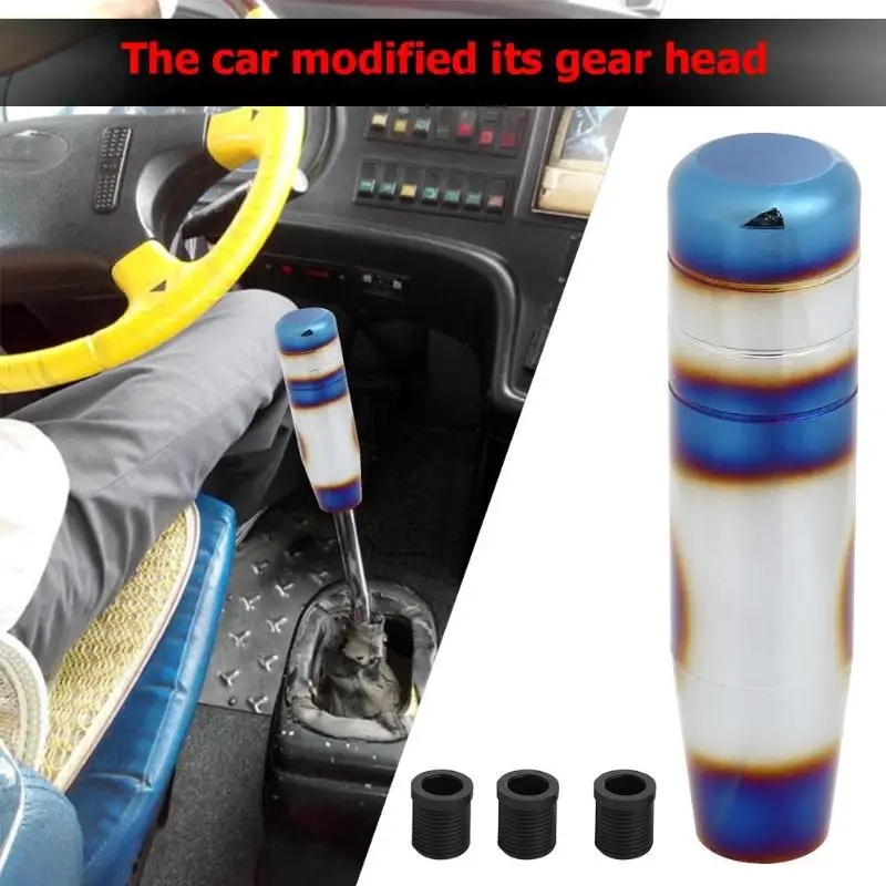 Colorful Aluminum AT/MT Gear Shift Knob Car Shifter Stick Knob with 3 Adapters Durable Practical Comfortable Manual Transmission