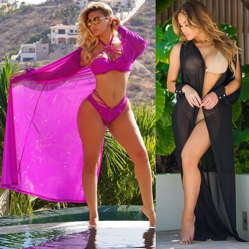 

High quality Women's Shawl Women Summer Chiffon Bikini Cover Up Swimwear Bathing Suit Beach Dress