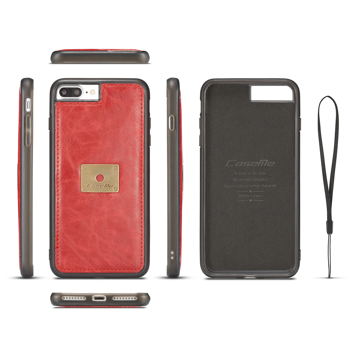 Чехол-Кошелек Voor iPhone 6 6s plus Xs Max met Polsband Draadloze Opladen Magnetische 2 в 1 раскладной кошелек afneembare чехол для телефона