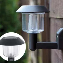 30 шт./лот Новая энергия солнечного Мощность Настенные светильники Забор Панель светодиодный светильник наружного освещения пути сад свет черный Цвет