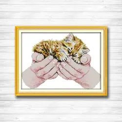 Детские кошка тигр животное DIY Декор, живопись Счетный напечатаны на холсте 14ct 11ct китайской вышивки крестом рукоделие комплекты Вышивка