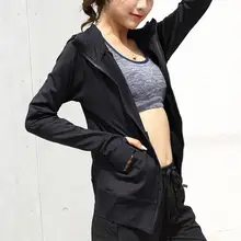 Спортивная Йога Фитнес Топ Светоотражающий с капюшоном с длинным рукавом Тонкий бег Джокер тянущийся Топ