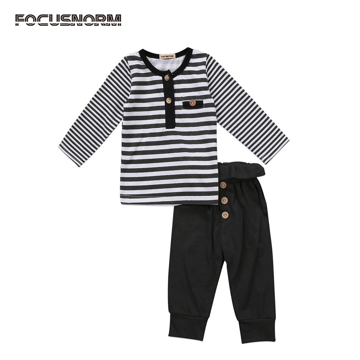 cool Newborn Baby Girl Boys autumn long sleeve button striped Romper