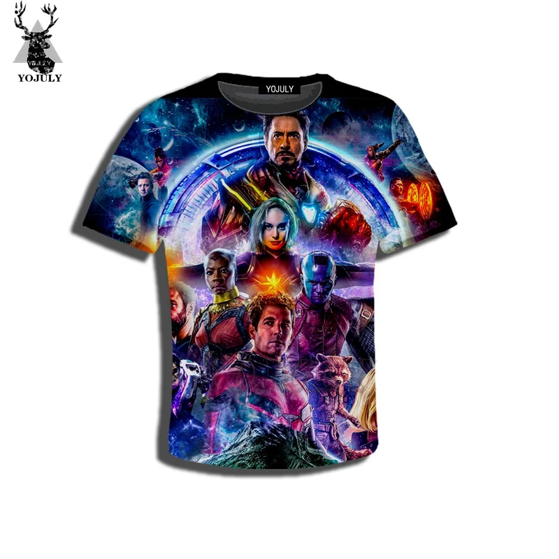 

YOJULY 3D Print Kids Avengers: Endgame Iron Man Captain Marvel Movie Children Casual Tshirt T-shirt O-neck Boy Girl Tops 120-2