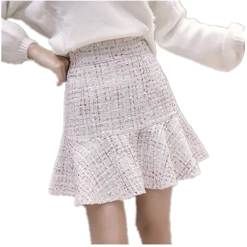 white tweed skirt