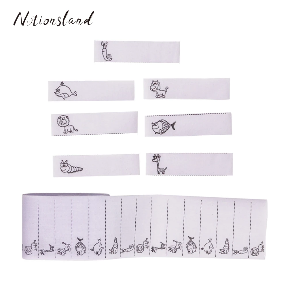 

White Name Labels Washable Iron on Labels Garment Fabric Tags Marker Set for Clothes Sewing Accessories